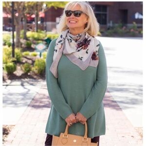 J. Jill Sage Green Washable Merino Wool Sweater
